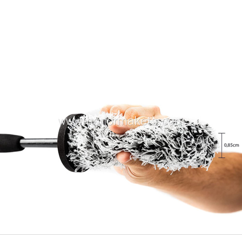 Car Wheel Cleaning Microfibre Wheel Brush, Black and Gentle Car Rim Detailing Brush